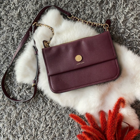Anne Klein Handbags - Anne Klein Burgundy Crossbody Bag